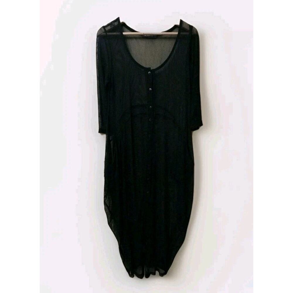 Alembika Dress Black Mesh Sheer Lagenlook Whimsigoth Size 2